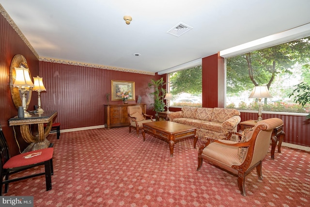 7900 Old York Rd Unit 704-B, Elkins Park, PA 19027 - living area with carpet floors and wood walls