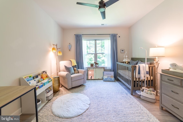 233 W Ponds Edge Dr, Media, PA 19063 - bedroom featuring wood finished floors and a ceiling fan