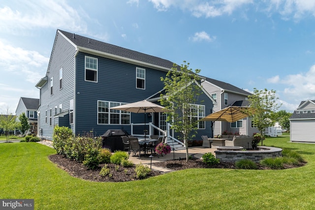 2038 Morgan Creek Dr, Quakertown, PA 18951 - back of house with a patio area, a lawn, outdoor lounge area, and entry steps