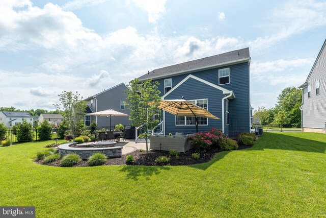 2038 Morgan Creek Dr, Quakertown, PA 18951 - rear view of property with a patio, central AC unit, and an outdoor hangout area