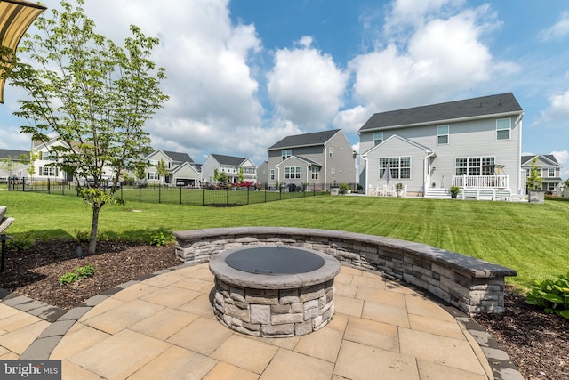 2038 Morgan Creek Dr, Quakertown, PA 18951 - view of patio with a residential view and a fire pit