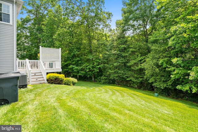6000 Clairemont Dr, Owings, MD 20736 - view of grassy yard featuring a deck