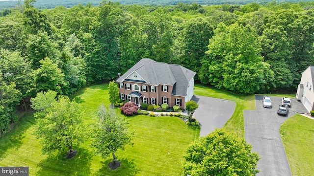 6000 Clairemont Dr, Owings, MD 20736 - aerial view of property and surrounding area with a heavily wooded area