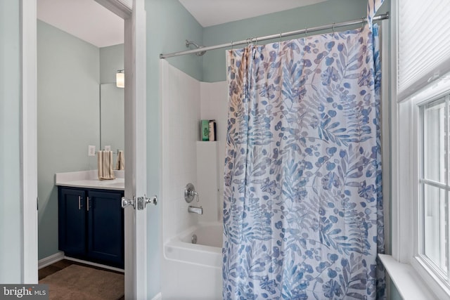 6000 Clairemont Dr, Owings, MD 20736 - full bath with shower / bath combo with shower curtain and vanity