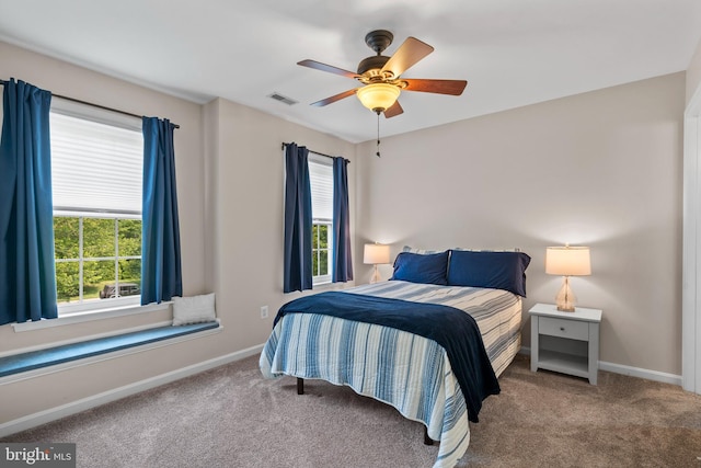 6000 Clairemont Dr, Owings, MD 20736 - bedroom featuring carpet flooring, baseboards, and ceiling fan