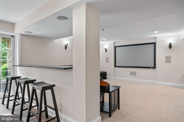 6000 Clairemont Dr, Owings, MD 20736 - carpeted cinema room featuring baseboards and recessed lighting