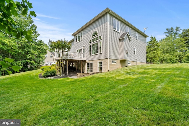 6000 Clairemont Dr, Owings, MD 20736 - back of house featuring a deck and a yard