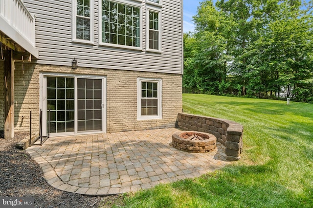 6000 Clairemont Dr, Owings, MD 20736 - view of patio with a fire pit