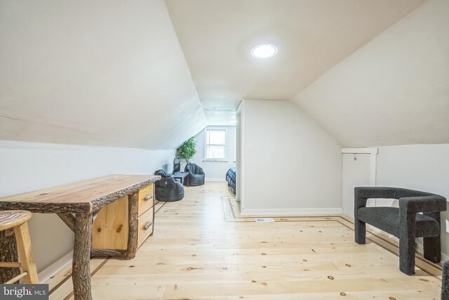 330 Date St, Warminster, PA 18974 - additional living space featuring wood-type flooring, vaulted ceiling, and baseboards