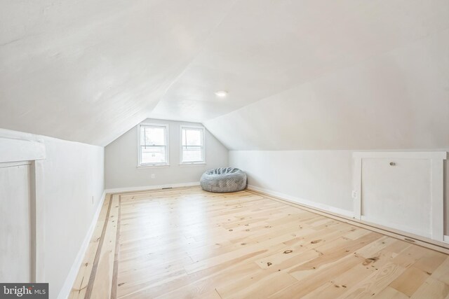 330 Date St, Warminster, PA 18974 - additional living space featuring wood finished floors, vaulted ceiling, and baseboards