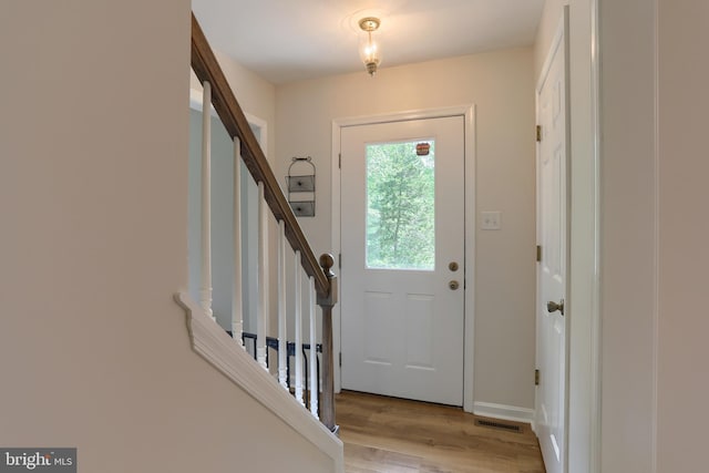 46 Gelsinger Rd, Reading, PA 19608 - entryway featuring light wood finished floors and stairway