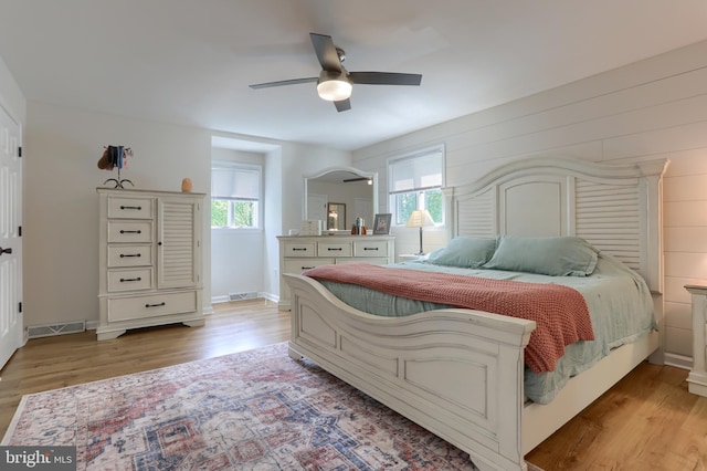 46 Gelsinger Rd, Reading, PA 19608 - bedroom with light wood-style floors, ceiling fan, and baseboards