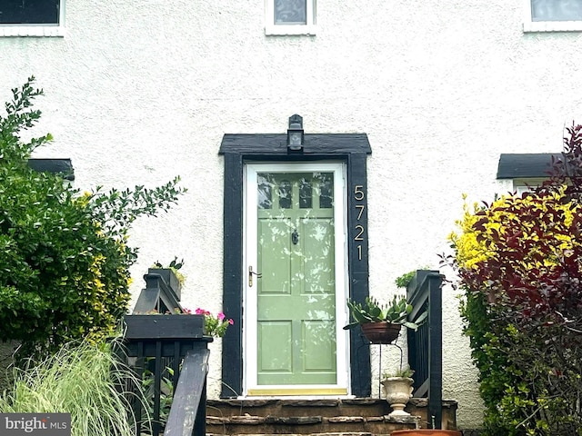 5721 Greenspring Ave, Baltimore, MD 21209 - view of exterior entry with stucco siding