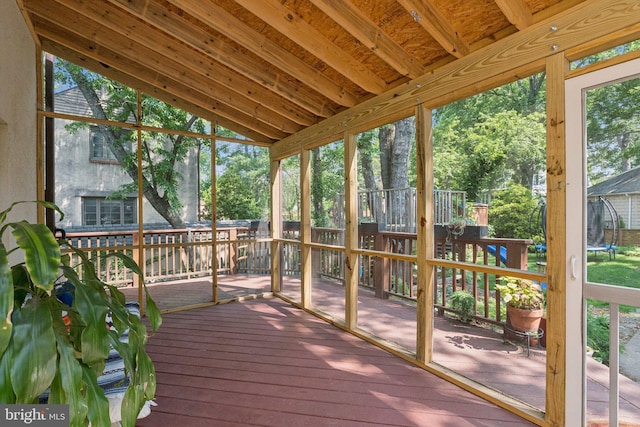 5721 Greenspring Ave, Baltimore, MD 21209 - unfurnished sunroom featuring lofted ceiling