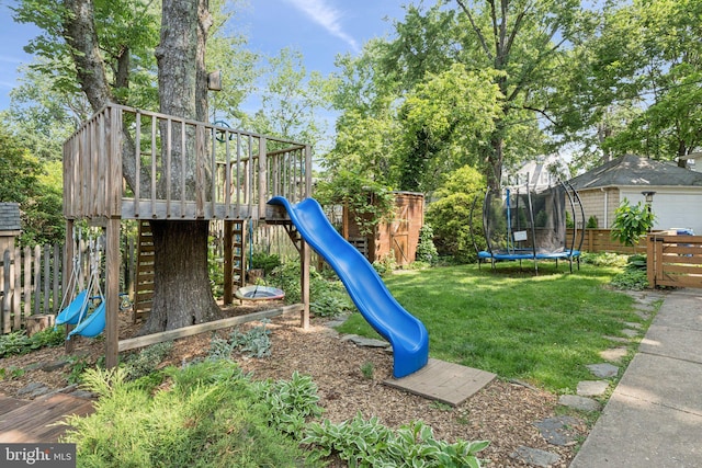 5721 Greenspring Ave, Baltimore, MD 21209 - view of jungle gym featuring a trampoline