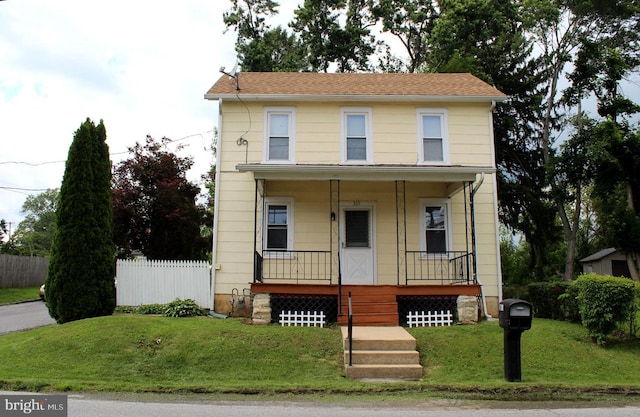 301 E 3rd St, Avondale, PA 19311 - view of property featuring covered porch and roof with shingles