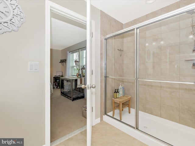1419 Ramblewood Dr, Emmitsburg, MD 21727 - bathroom featuring a stall shower and tile patterned flooring