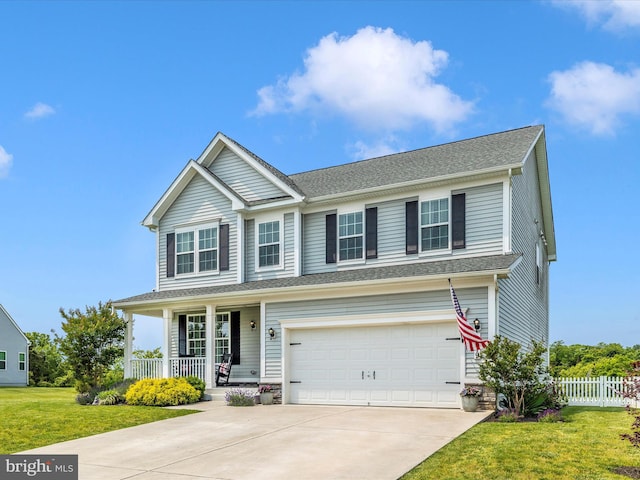 1419 Ramblewood Dr, Emmitsburg, MD 21727 - traditional-style house with covered porch, driveway, and an attached garage