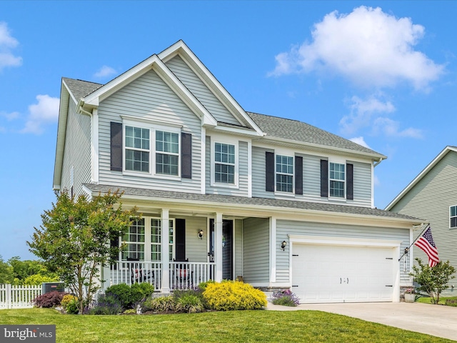 1419 Ramblewood Dr, Emmitsburg, MD 21727 - view of front of property with concrete driveway, a porch, and an attached garage