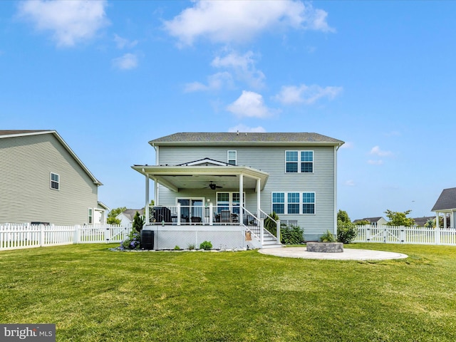 1419 Ramblewood Dr, Emmitsburg, MD 21727 - view of front facade with ceiling fan, a patio, and covered porch