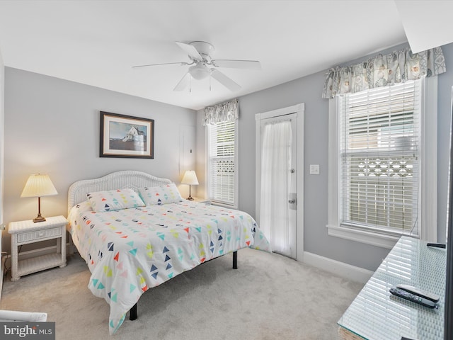 16 Delaware Ave, Rehoboth Beach, DE 19971 - carpeted bedroom with ceiling fan and baseboards