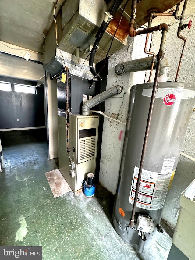 4137 Passmore St, Philadelphia, PA 19135 - utility room featuring water heater and heating unit