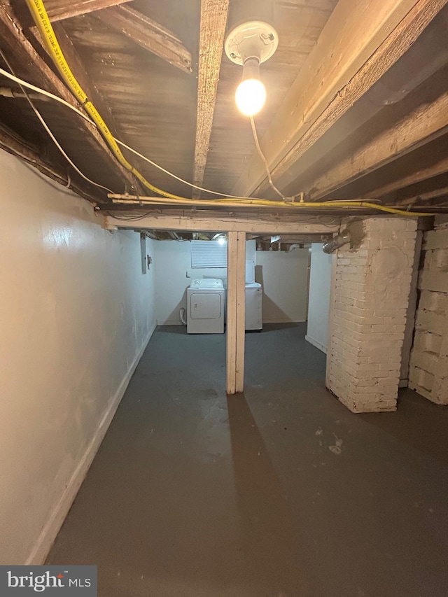 5258 Saint Charles Ave, Baltimore, MD 21215 - unfinished below grade area with independent washer and dryer
