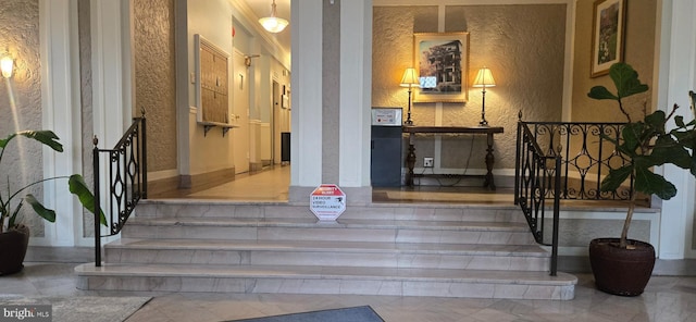 1101 L St NW Unit 406, Washington, DC 20005 - stairs with a textured wall