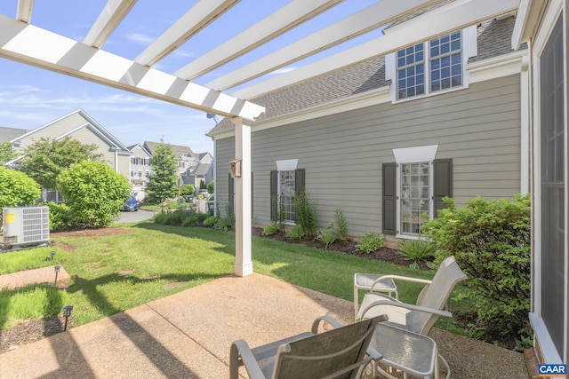 5625 Upland Dr, Crozet, VA 22932 - view of patio / terrace with a pergola, central AC, and a residential view