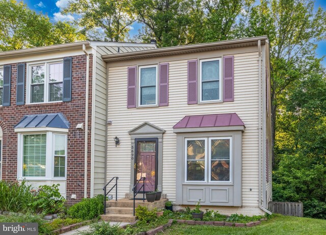 5690 Chapel Run Ct, Centreville, VA 20120 - view of property featuring a standing seam roof, metal roof, and brick siding