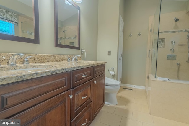 8 Spur Ridge Ct, Newark, DE 19702 - full bathroom featuring a shower stall, tile patterned floors, and double vanity