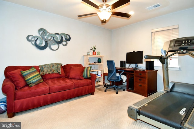 11839 Shire Ct Unit 31D, Reston, VA 20191 - carpeted home office featuring a ceiling fan