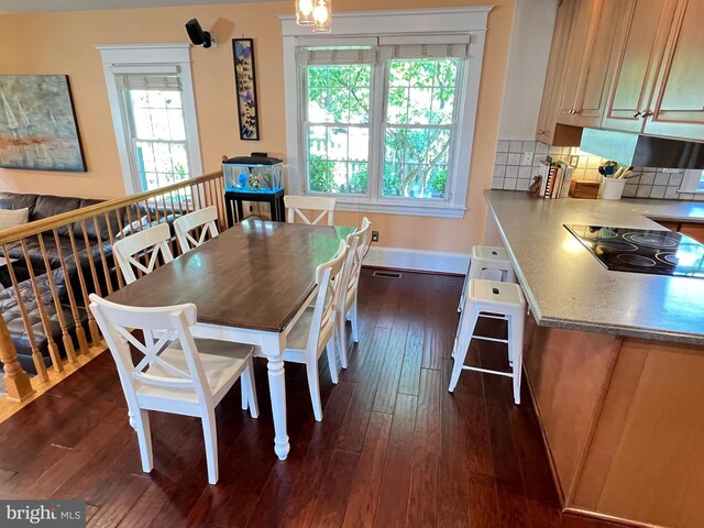 6206 Pinehurst Rd, Baltimore, MD 21212 - dining space featuring dark wood-style flooring and baseboards