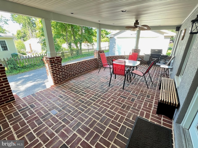 6206 Pinehurst Rd, Baltimore, MD 21212 - view of patio / terrace featuring outdoor dining area and ceiling fan
