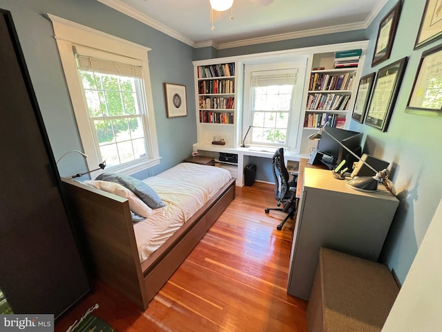 6206 Pinehurst Rd, Baltimore, MD 21212 - bedroom with wood finished floors, ornamental molding, and an office area