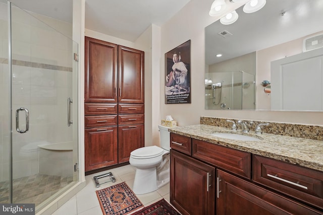 1023 N Royal St Unit 207, Alexandria, VA 22314 - full bath with vanity, a stall shower, toilet, and tile patterned flooring