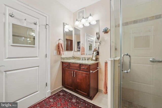 1023 N Royal St Unit 207, Alexandria, VA 22314 - full bath with vanity, a shower stall, and baseboards