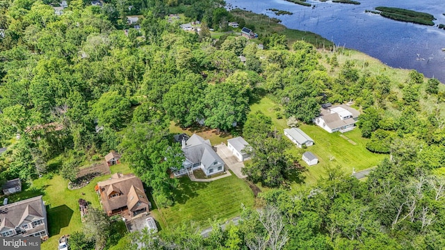 10963 Poplar Dr, Lusby, MD 20657 - aerial view of property and surrounding area featuring a nearby body of water and nearby suburban area