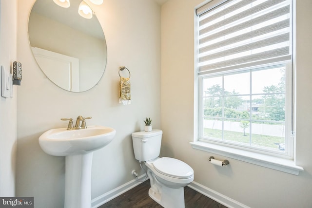 402 Monte Farm Rd, Mount Laurel, NJ 08054 - half bath featuring wood finished floors, baseboards, toilet, and a sink