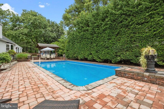 872 Kilby Dr, Yardley, PA 19067 - swimming pool featuring outdoor dining area, a patio area, and a gazebo