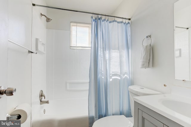 3835 26th Ave, Temple Hills, MD 20748 - bathroom with toilet, vanity, and shower / bathtub combination with curtain