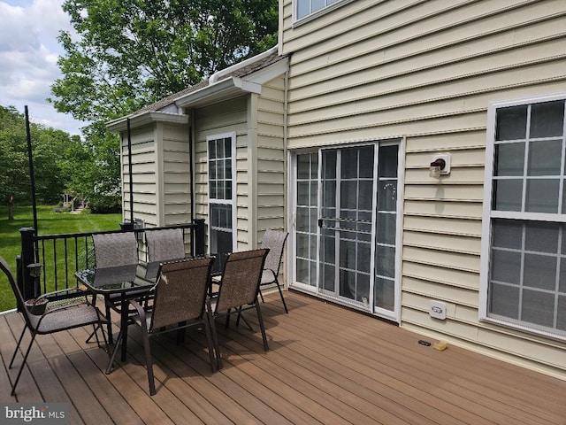 11 Musket Ct Unit 53, West Chester, PA 19380 - wooden terrace featuring outdoor dining space