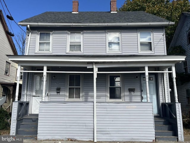 98 Thompson St, Salem, NJ 08079 - view of front of home featuring a porch and a chimney