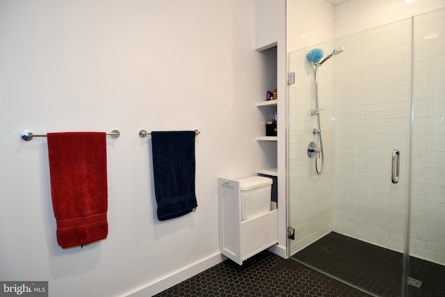 57 N St NW Unit 301, Washington, DC 20001 - full bath featuring a stall shower and tile patterned floors