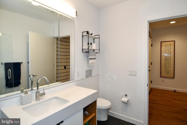 57 N St NW Unit 301, Washington, DC 20001 - bathroom featuring vanity, recessed lighting, and wood finished floors