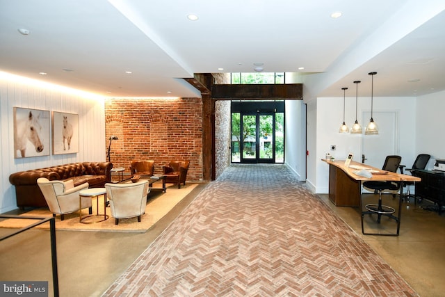 57 N St NW Unit 301, Washington, DC 20001 - building lobby featuring recessed lighting and brick wall