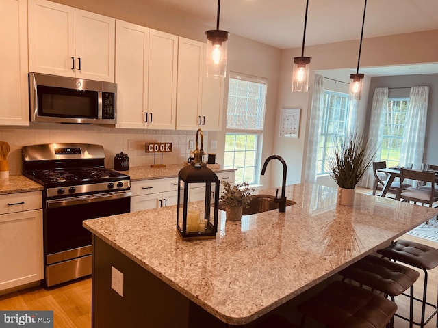 420 Bellflower Way Merion Plan, Unit Merion Plan, Townsend, DE 19734 - kitchen with appliances with stainless steel finishes, a sink, white cabinets, and plenty of natural light