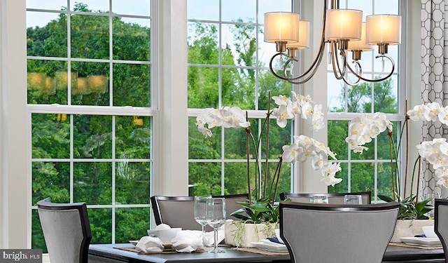 2022 Saint James Rd, Accokeek, MD 20607 - dining space with healthy amount of natural light and a chandelier