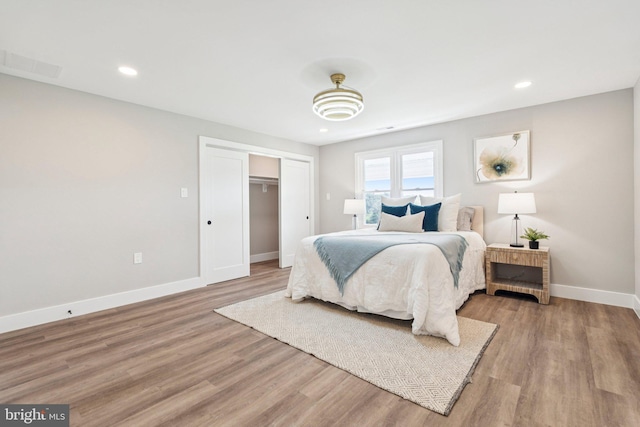 977 W Parkins Mill Rd, Winchester, VA 22602 - bedroom with light wood-style floors, recessed lighting, and a closet