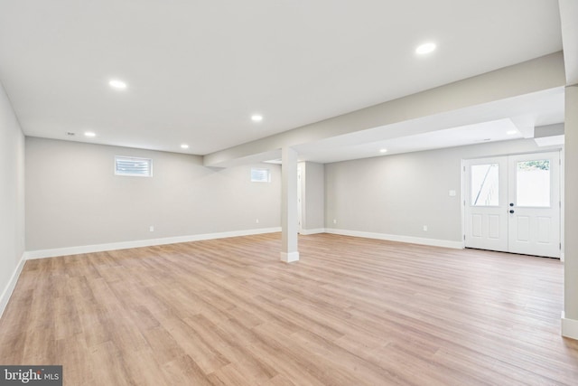 977 W Parkins Mill Rd, Winchester, VA 22602 - below grade area featuring recessed lighting, healthy amount of natural light, and light wood-style floors